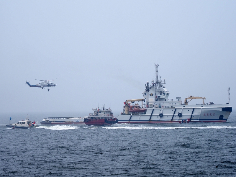 潍坊市海上搜救中心举办首次“海陆空”立体式海上风电综合应急演习